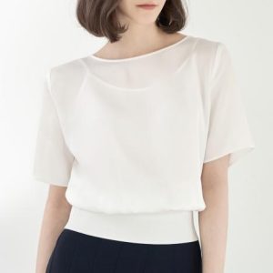 Атоми Женская элегантная блузка с коротким рукавом