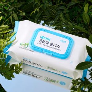 Атоми Биоразлагаемые влажные салфетки (70 шт x 8 упаковок)