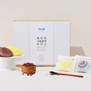 Атоми Подарочный набор мороженого из рисовых пирожков (10шт с красной фасолью/10шт с черным кунжутом)